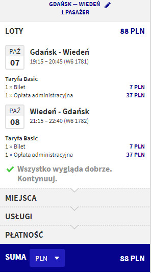 rezerwacja lotów z gdańska do wiednia
