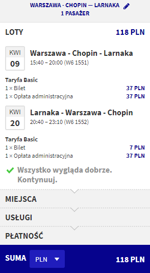rezerwacja lotów z warszawy do larnaki