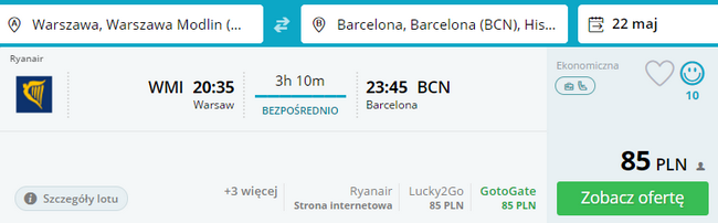 rezerwacja lotów z warszawy do barcelony