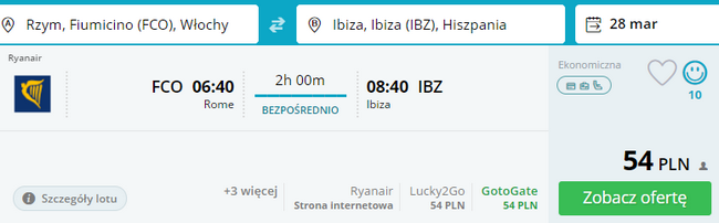 rezerwacja lotów z rzymu na ibizę