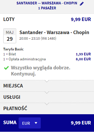 rezerwacja lotów z santander do warszawy