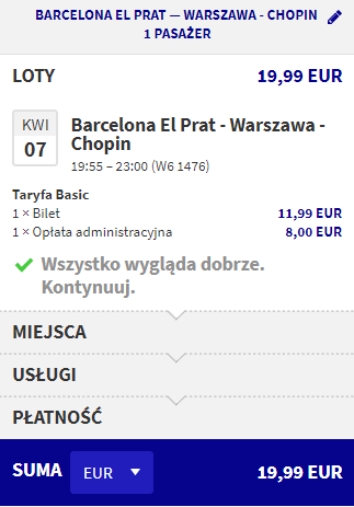 rezerwacja lotów z barcelony do warszawy
