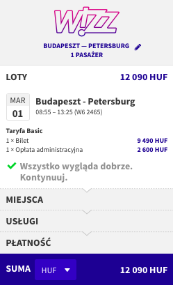 zarezerwuj lot do petersburga