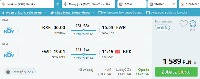 rezerwacja lotów do Nowego Jorkui