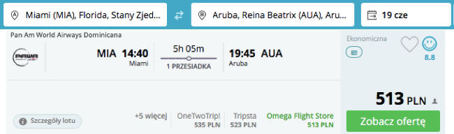 zarezerwuj lot na arube