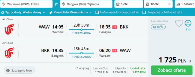 rezerwacja lotów do Bangkoku