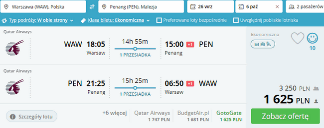 rezerwacja lotów do Malezji