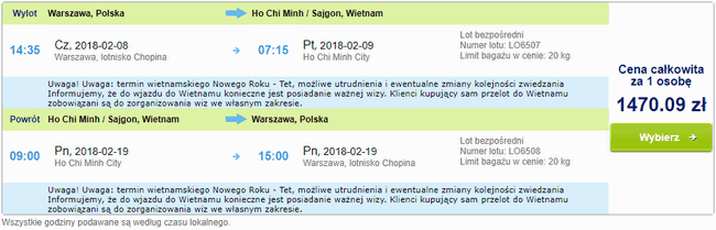 rezerwacja lotów do Wietnamu
