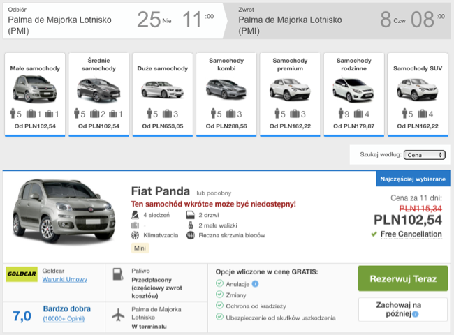 zarezerwuj auto na majorce