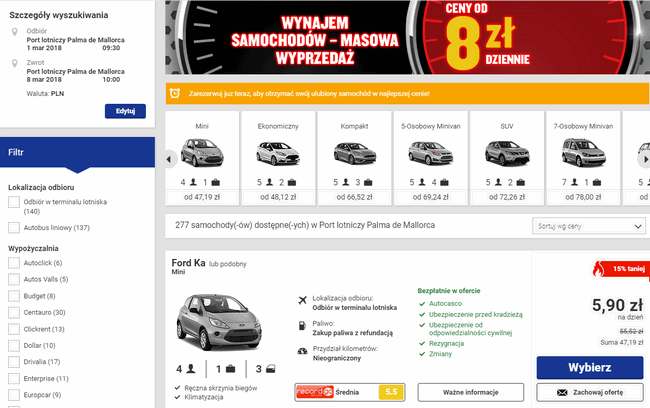 ryanair wypożyczalnia samochodów