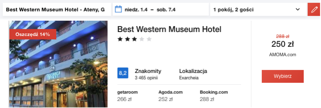 zarezerwuj hotel w atenach