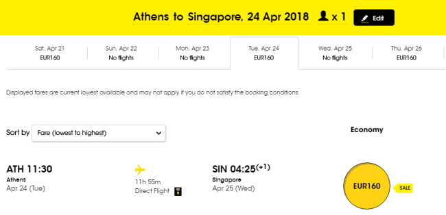 Rezerwacja przelotów z Aten do Singapuru