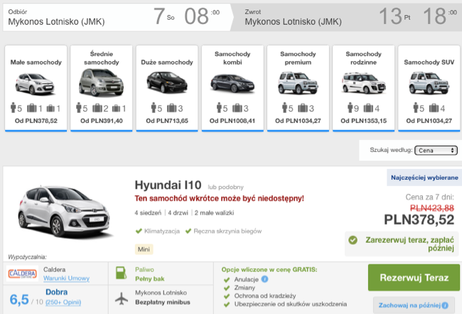 zarezerwuj auto na mykonos