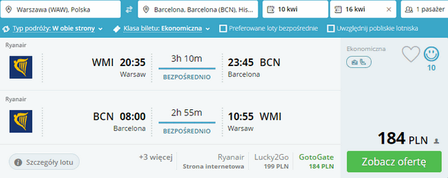 rezerwacja lotów do Barcelony