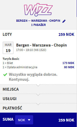 Rezerwacja przelotów z Bergen do Warszawy