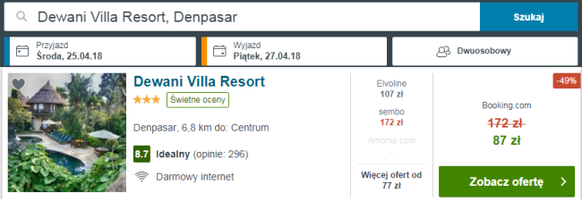 Rezerwacja obiektu Dewani Villa Resort