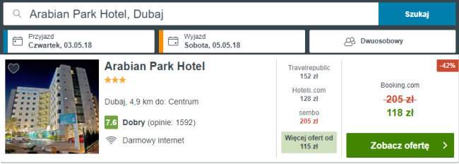 Rezerwacja noclegu w Dubaju