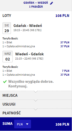 rezerwacja lotów z gdańska do wiednia