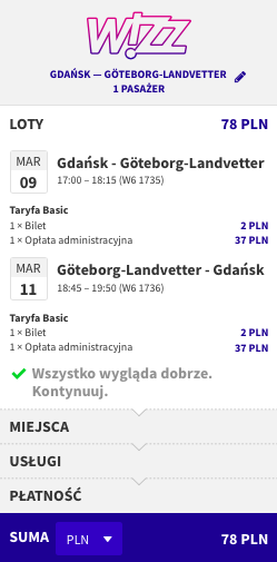 zarezerwuj lot do goteborga