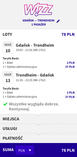 zarezerwuj lot do Trondheim
