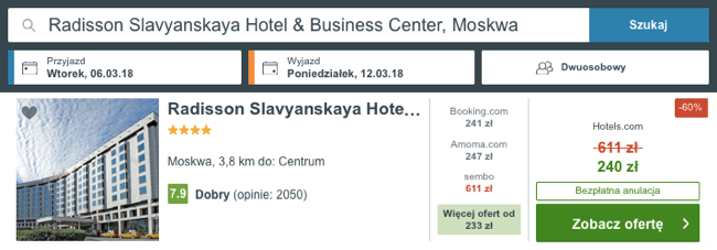 zarezerwuj hotel w moskwie