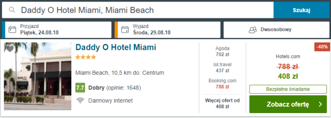 rezerwacja hotelu w Miami