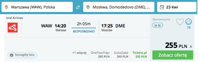 zarezerwuj lot do moskwy