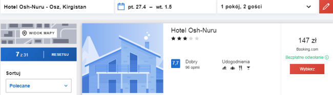 Rezerwacja hotelu Osh Nuru