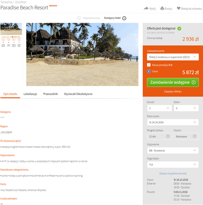 wczasy na zanzibarze