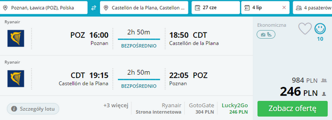 rezerwacja lotów z poznania do castellon