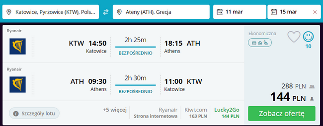 rezerwacja lotów do aten