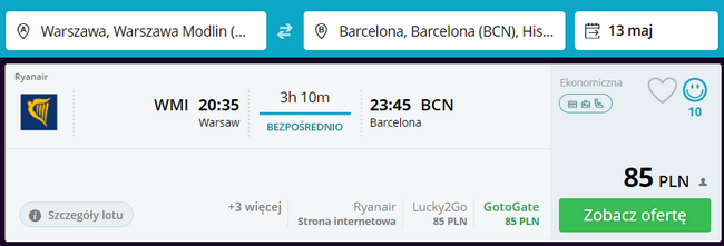 loty do barcelony