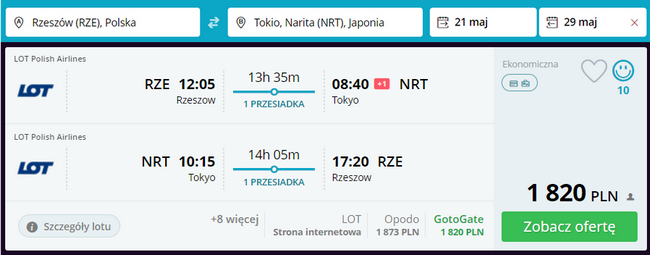 loty do tokio