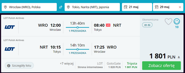 loty do tokio