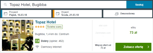 Rezerwacja hotelu Topaz