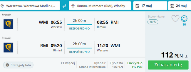 rezerwacja lotów z warszawy do rimini