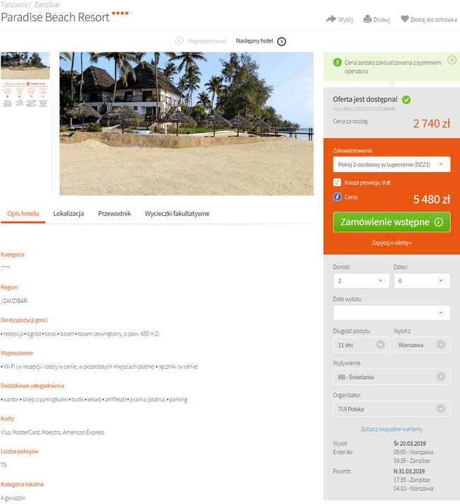 wczasy na Zanzibarze