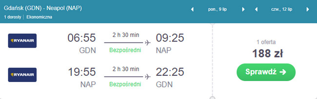 rezerwacja lotów do Neapolu