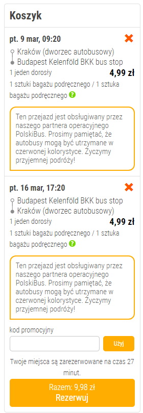 Przejazd do Budapesztu