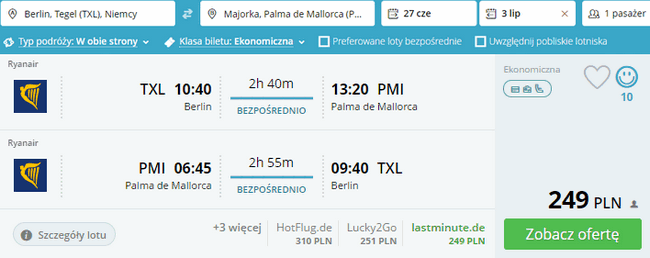 rezerwacja lotów na Majorkę