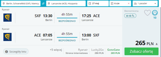 lanzarote loty