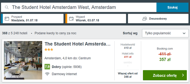 nocleg w amsterdamie