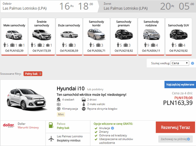 auto na Gran Canarii