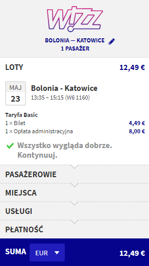 Rezerwacja przelotów z Bolonii do Katowic