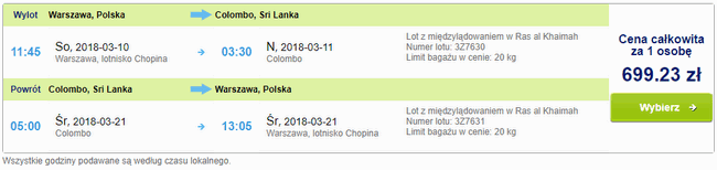 rezerwacja lotów na Sri Lankę