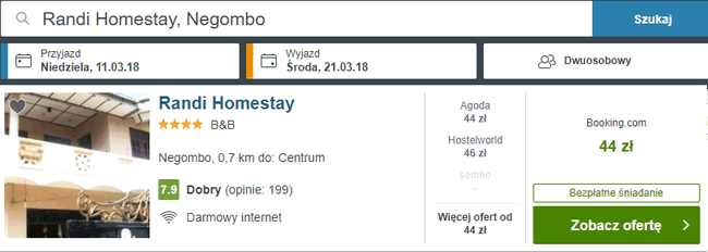 noclegi na Sri Lance