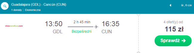 Rezerwacja przelotów z Guadalajary do Cancun