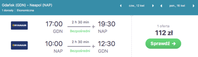 zarezerwuj lot do neapolu