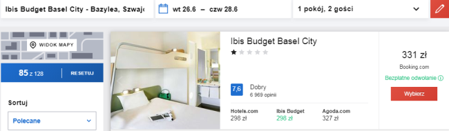 Rezerwacja obiektu w Bazylei