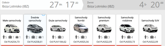 Rezerwacja auta na Ibizie